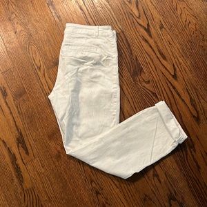 Anthropologie white chino with small colored dots